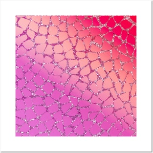 PINK GLITTER GRADIENT PATTERN Posters and Art